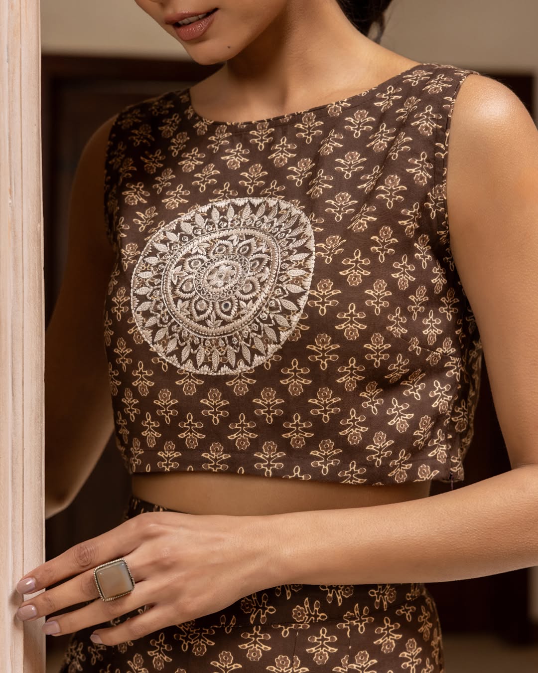 Women's Black Printed Cotton Co-ord Set