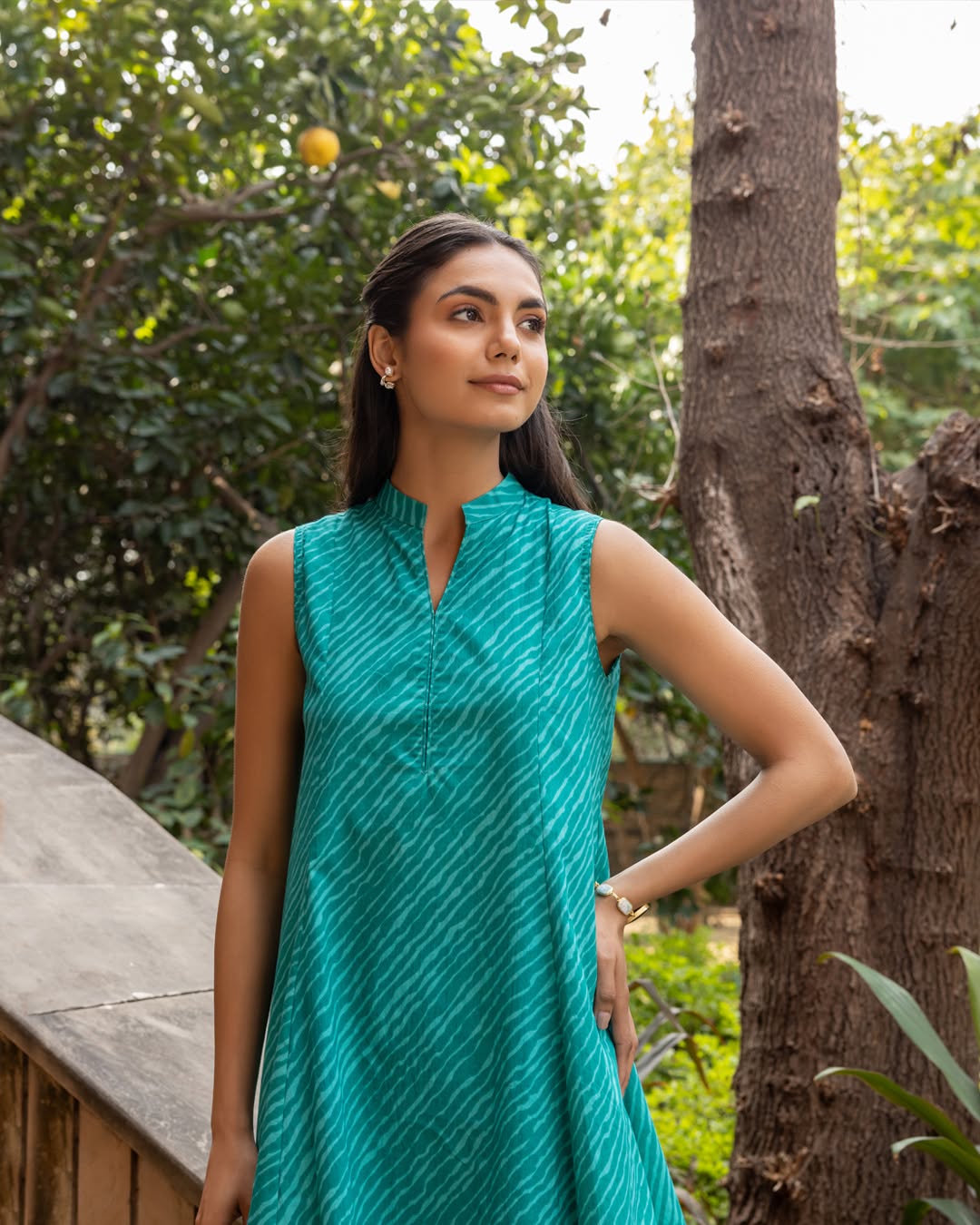 Women's Teal Green Cotton Printed Co-ord Set