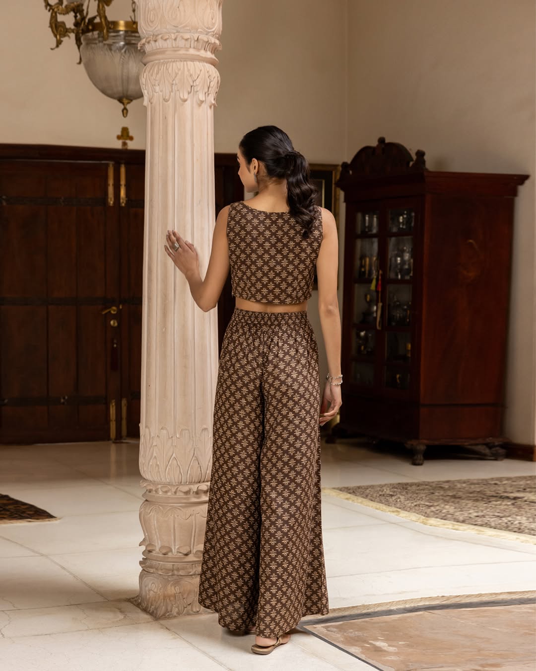 Women's Black Printed Cotton Co-ord Set