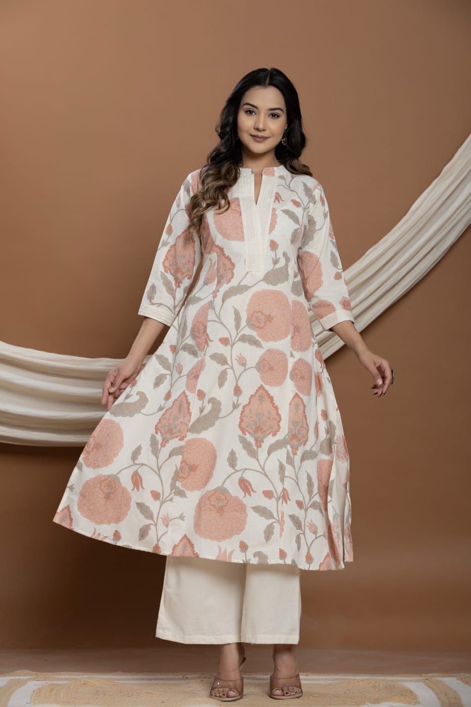 Beautiful Printed Cotton Kurta set with Plaza Pure Cotton Flex Comfort