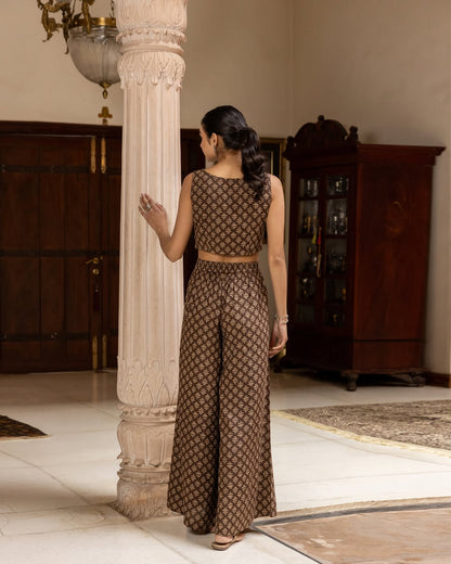 Women's Black Printed Cotton Co-ord Set