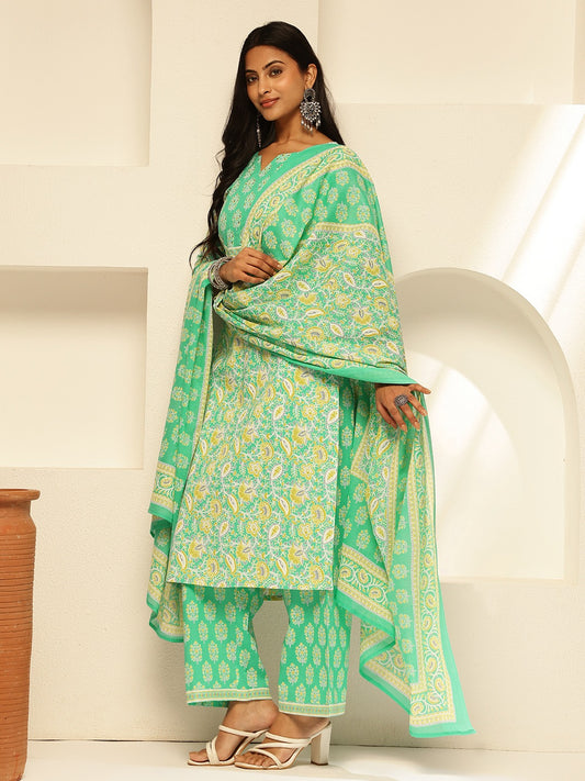 Stylish Neon Green Ethnic kurta set For Women