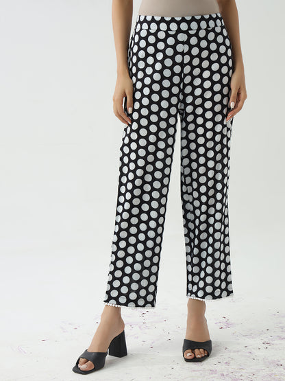 Elegant Black & White Cotton Flared Kurta Set for Women