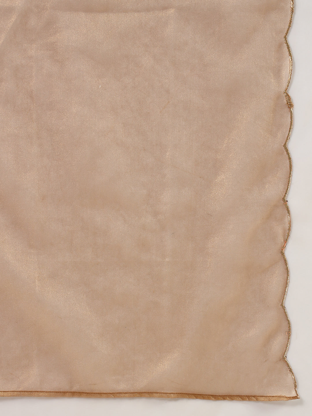 Women's Brown Viscose Chanderi Straight Kurta with Palazzo and Dupatta